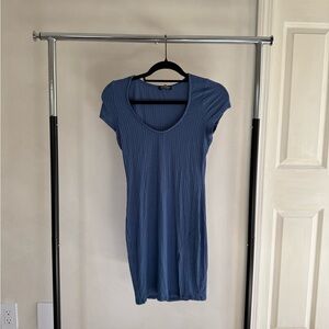 Fashion Nova Blue Ribbed Mini Dress